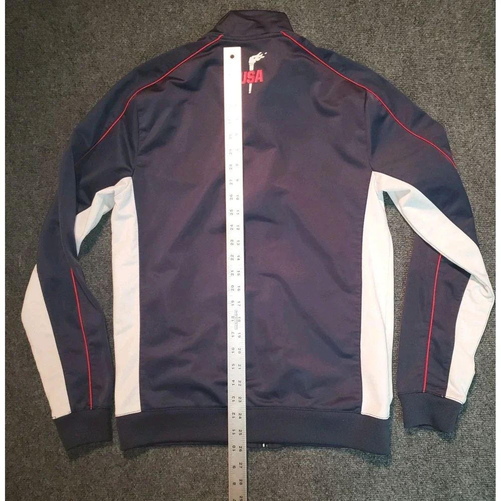 US Olympic Committe Team Apparel Jacket Mens Small Blue Zip